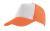5 segmentowa czapka SHINY, pomarańczowy, biały