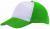 5 segmentowa czapka baseballowa BREEZY, biały, ciemnozielony