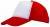 5 segmentowa czapka baseballowa BREEZY, biały, czerwony